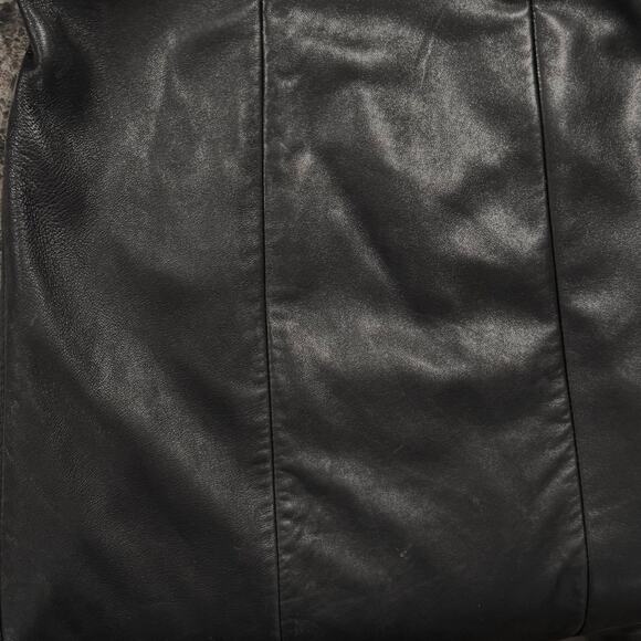 Pelle Studio Trench Coat Leather Y2K 90s Grunge Goth Minimalist Black Medium - Picture 13 of 16